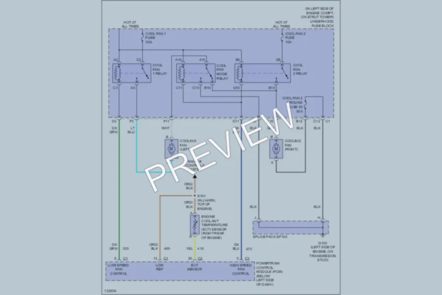 2002 Pontiac GrandAm Cooling Fan wiring diagram preview