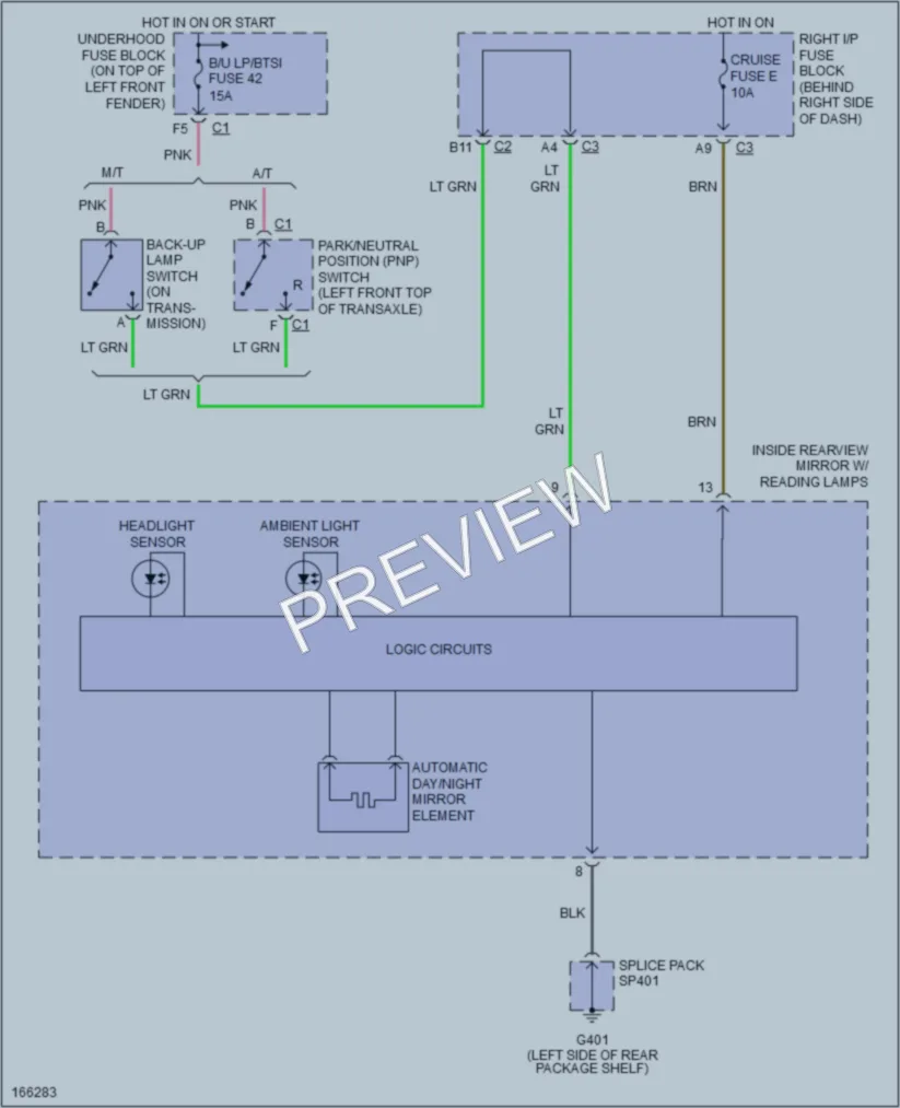 2002 Pontiac GrandAm Power Mirrors wiring diagram preview