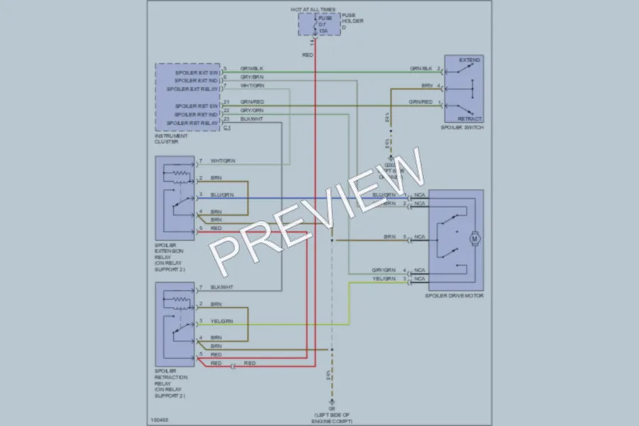 2002 Porsche Boxster Active Aerodynamics wiring diagram preview
