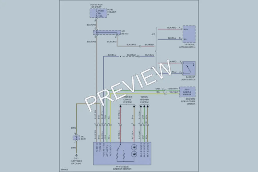 2002 Porsche Boxster Power Mirrors wiring diagram preview