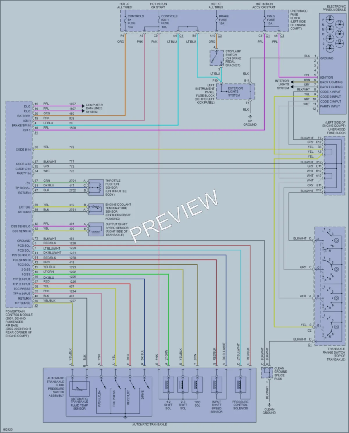 2002 Saturn L100 Transmission wiring diagram preview