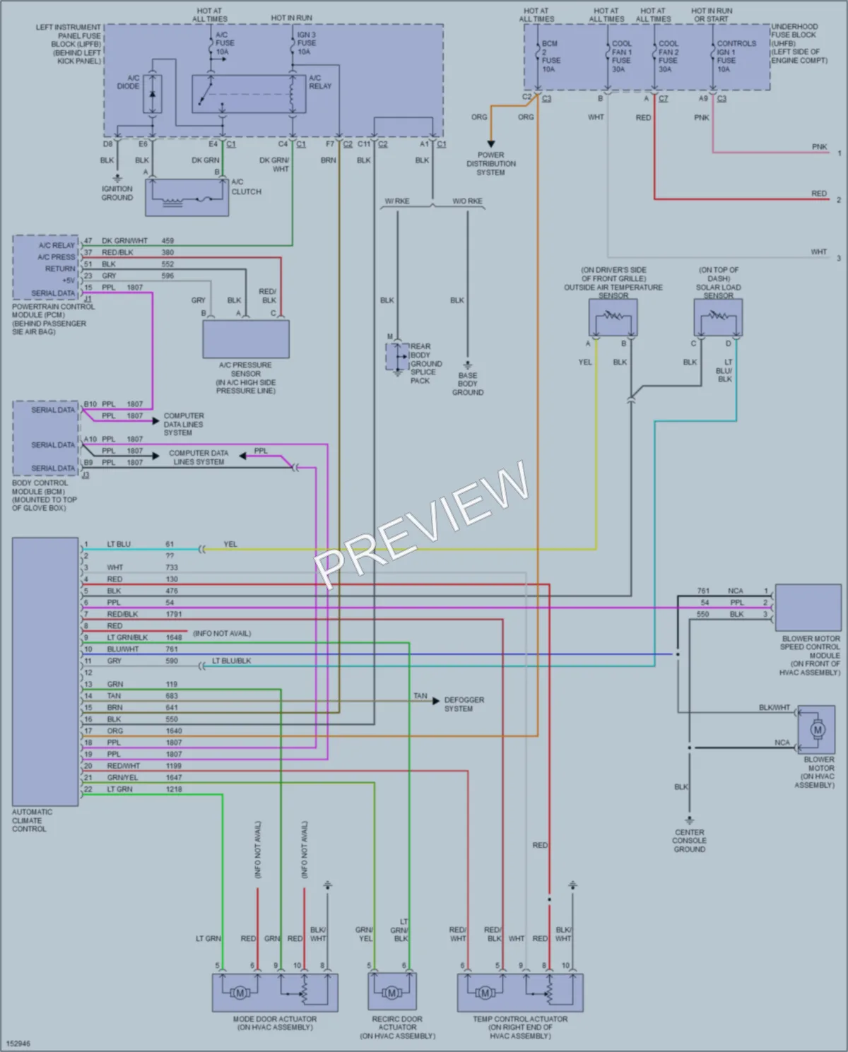 2002 Saturn LW200 Air Conditioning wiring diagram preview