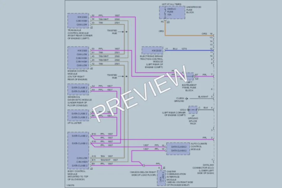 2002 Saturn LW300 Computer Data Lines wiring diagram preview