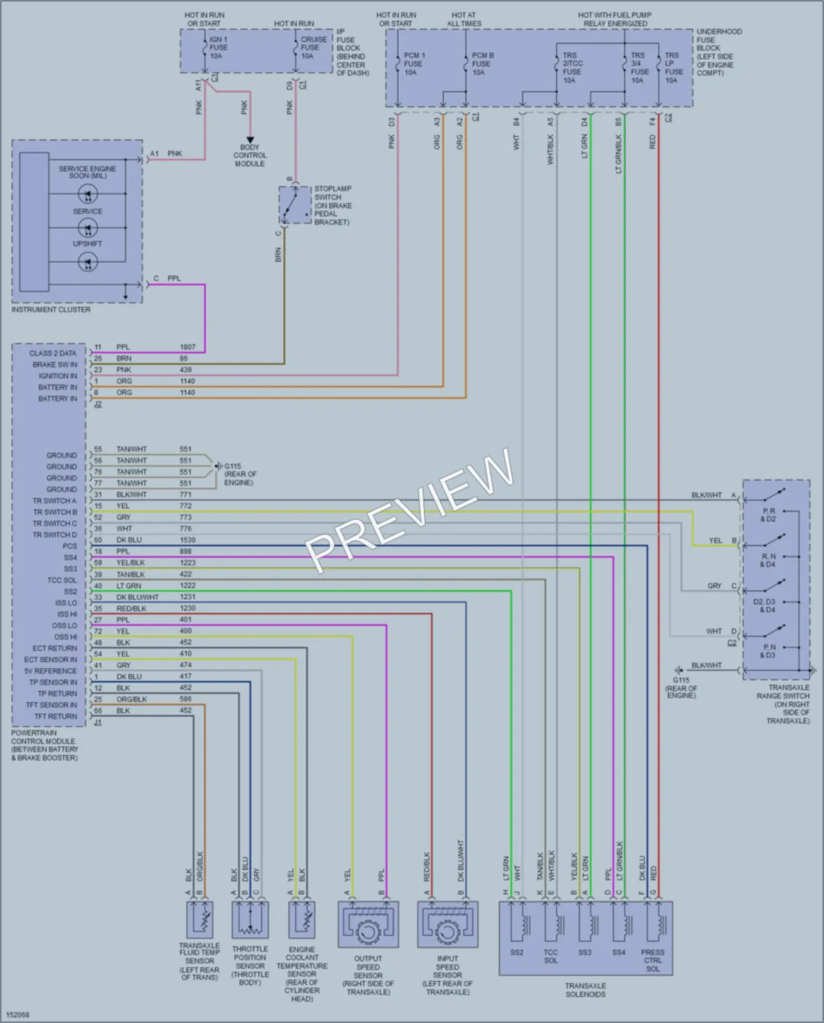 2002 Saturn SL Transmission wiring diagram preview