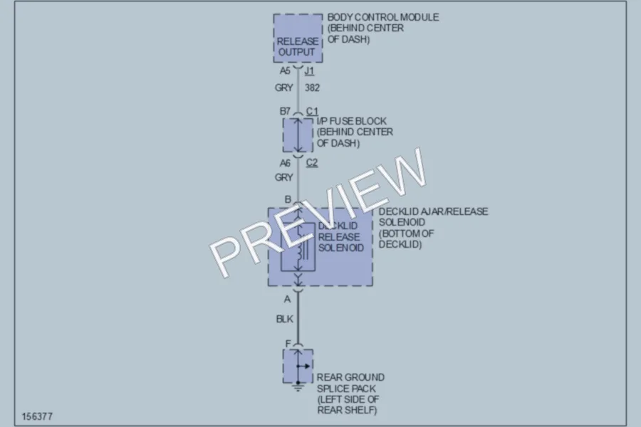 2002 Saturn SL1 Trunk Tailgate Fuel Door wiring diagram preview