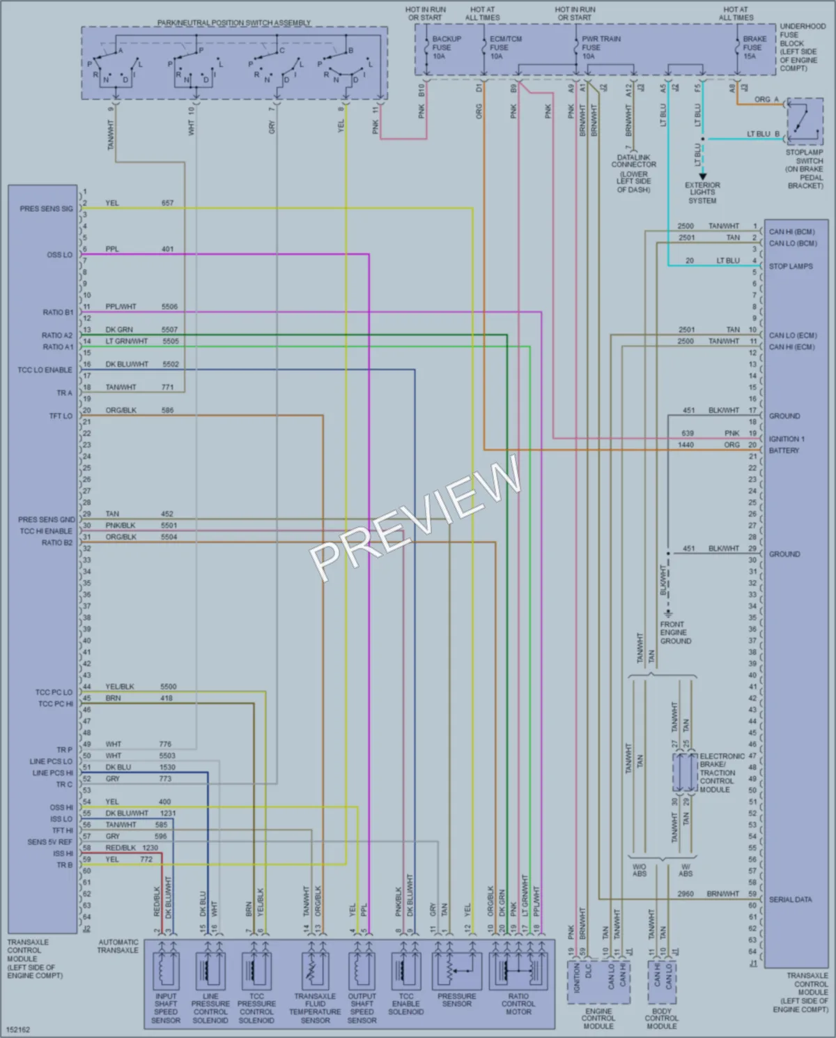 2002 Saturn VUE Transmission wiring diagram preview