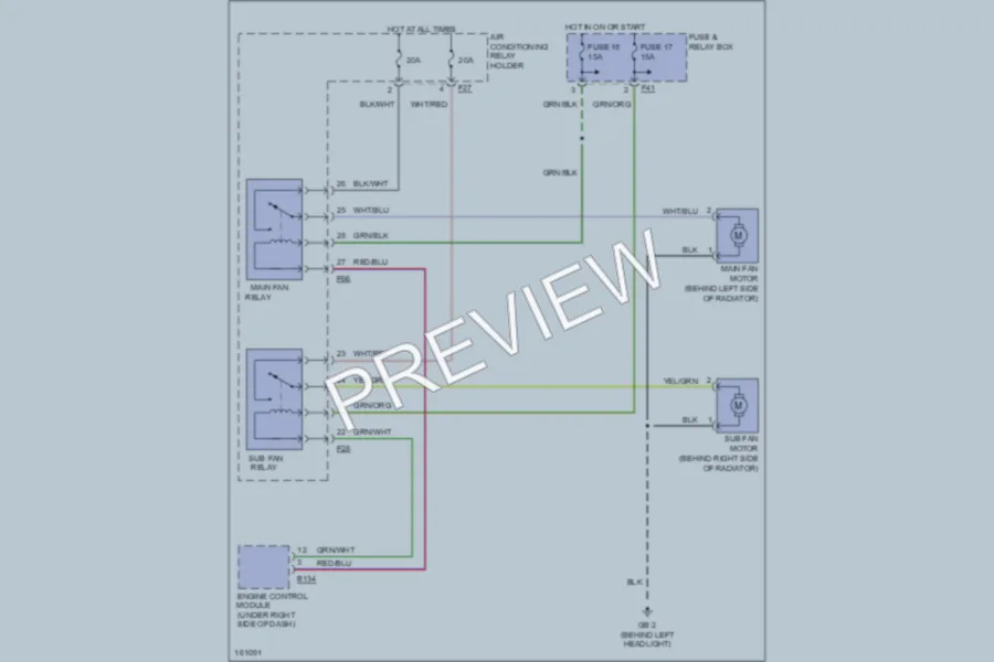 2002 Subaru Forester Cooling Fan wiring diagram preview