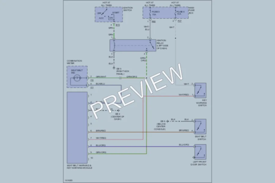 2002 Subaru Forester Warning Systems wiring diagram preview