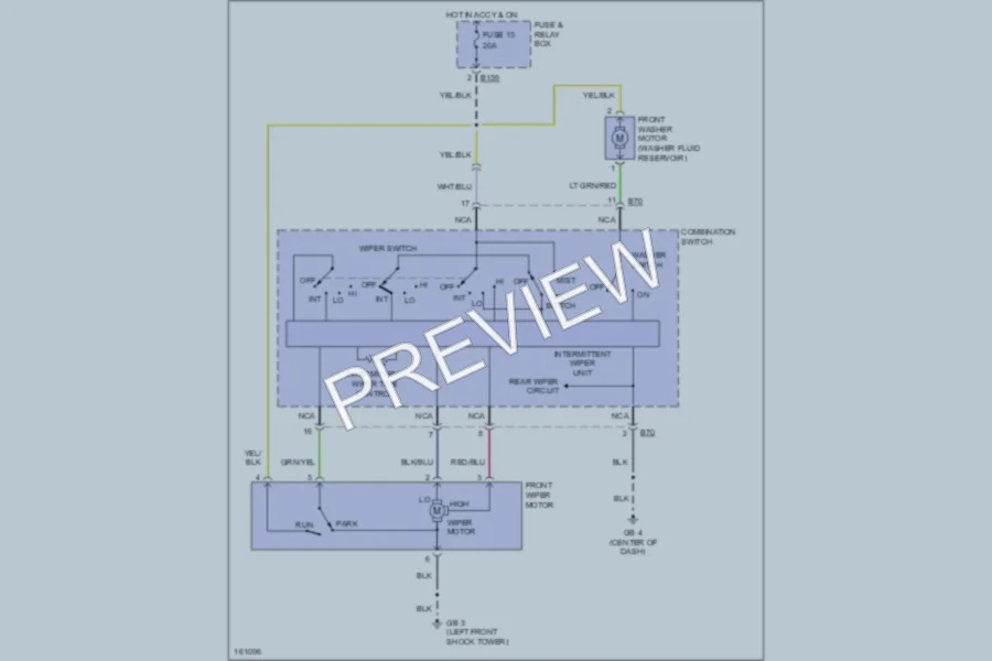 2002 Subaru Forester Wiper Washer wiring diagram preview