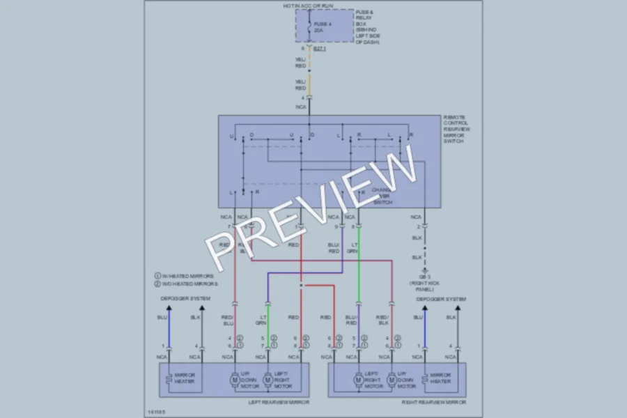 2002 Subaru Impreza Power Mirrors wiring diagram preview