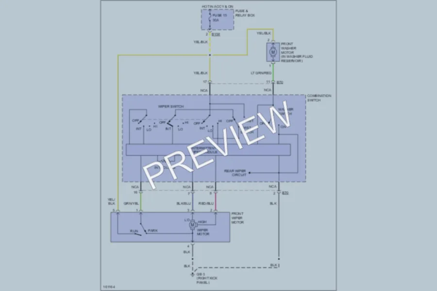 2002 Subaru Impreza Wiper Washer wiring diagram preview