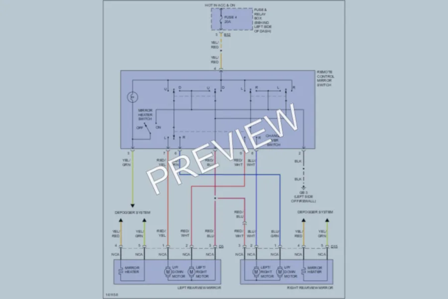 2002 Subaru Legacy Power Mirrors wiring diagram preview