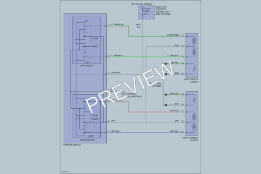 2002 Suzuki Aerio Power Mirrors wiring diagram preview