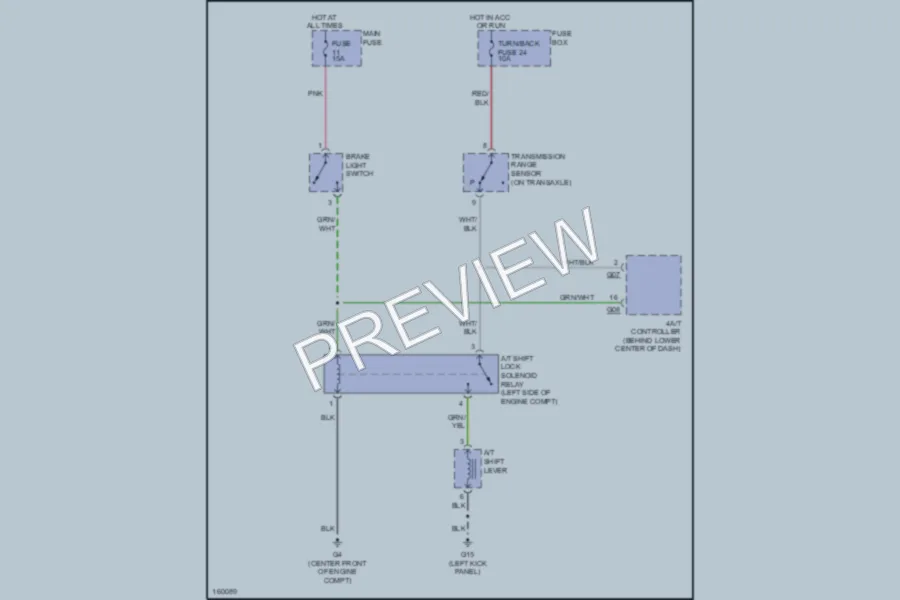 2002 Suzuki Aerio Shift Interlocks wiring diagram preview