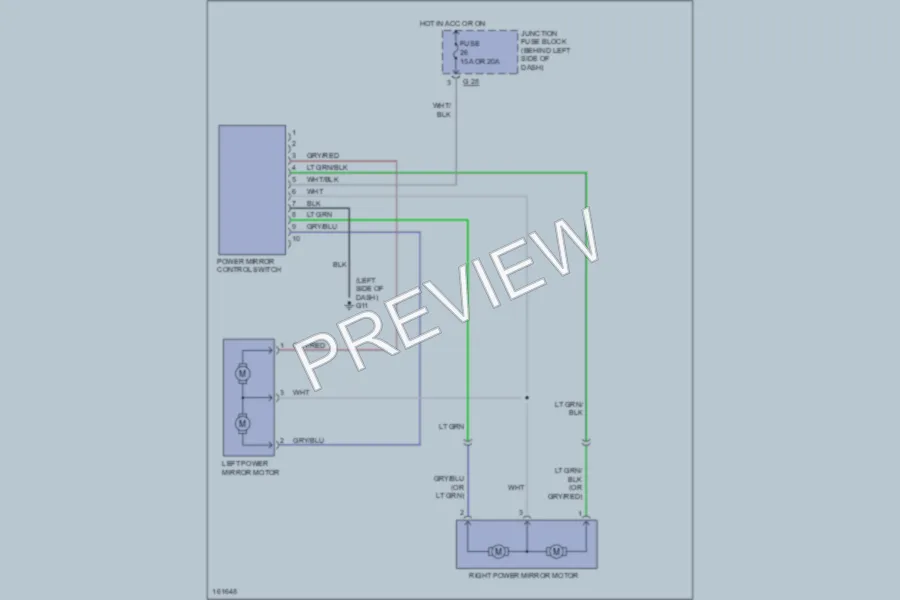 2002 Suzuki Esteem Power Mirrors wiring diagram preview