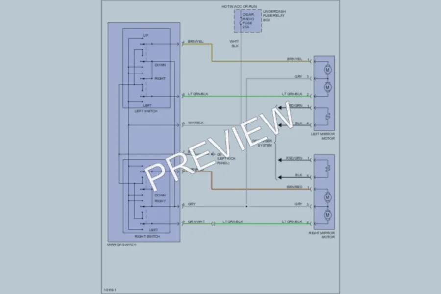 2002 Suzuki GrandVitara Power Mirrors wiring diagram preview