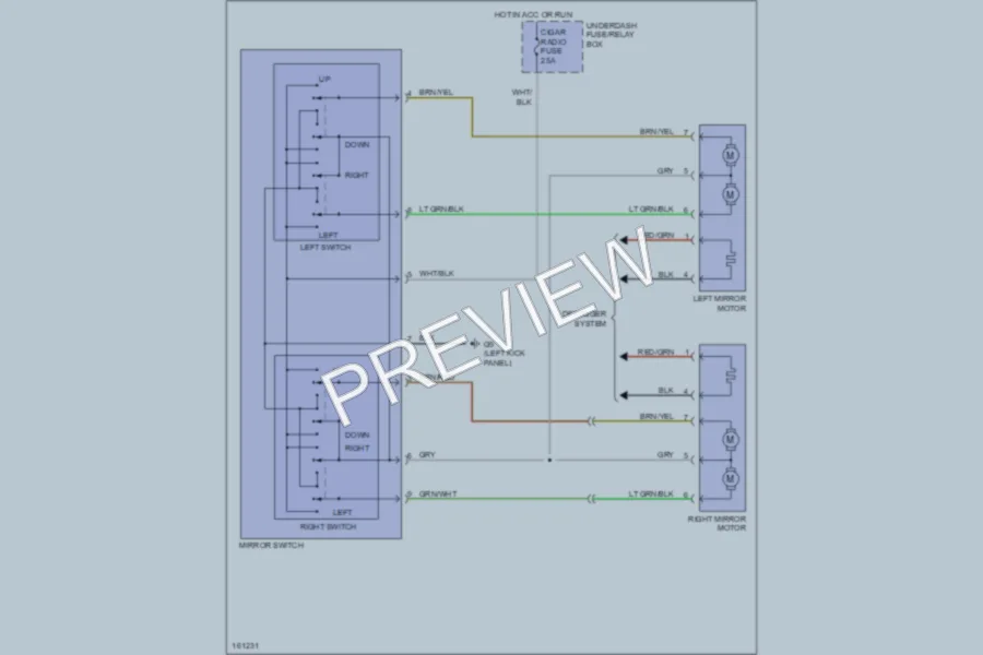 2002 Suzuki XL7 Power Mirrors wiring diagram preview