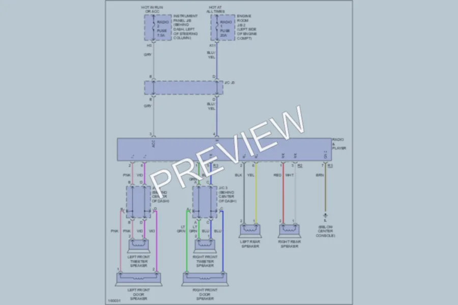 2002 Toyota Camry Radio wiring diagram preview