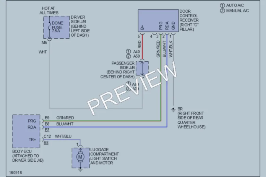 2002 Toyota Camry Trunk Tailgate Fuel Door wiring diagram preview