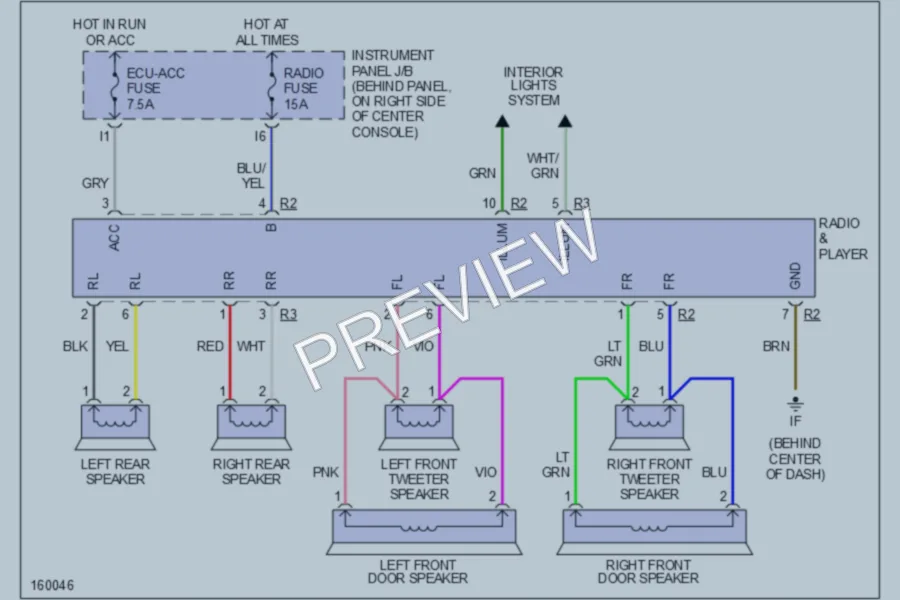 2002 Toyota Celica Radio wiring diagram preview