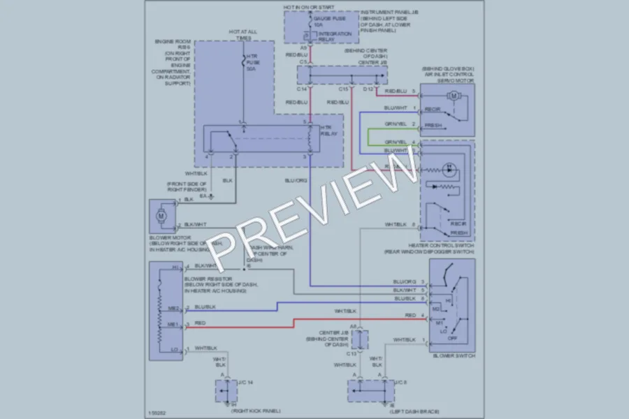 2002 Toyota Corolla Air Conditioning wiring diagram preview
