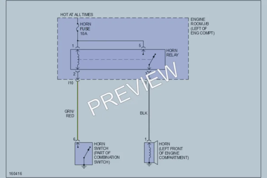 2002 Toyota Corolla Horn wiring diagram preview