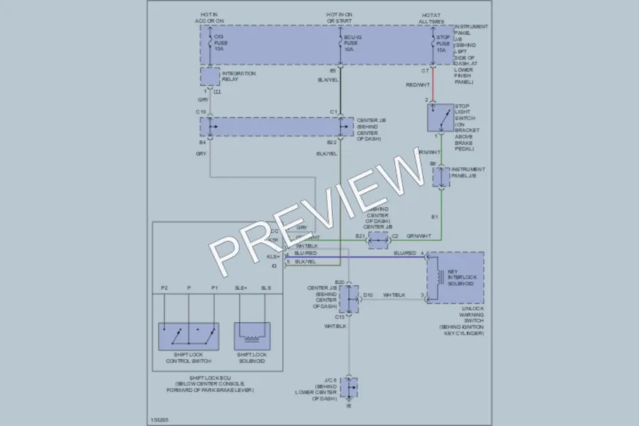 2002 Toyota Corolla Shift Interlocks wiring diagram preview
