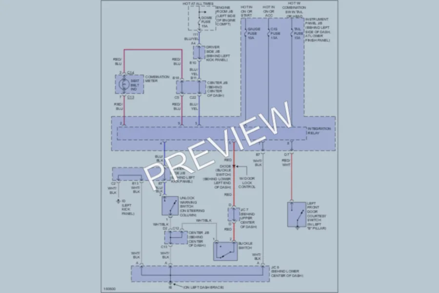 2002 Toyota Corolla Warning Systems wiring diagram preview