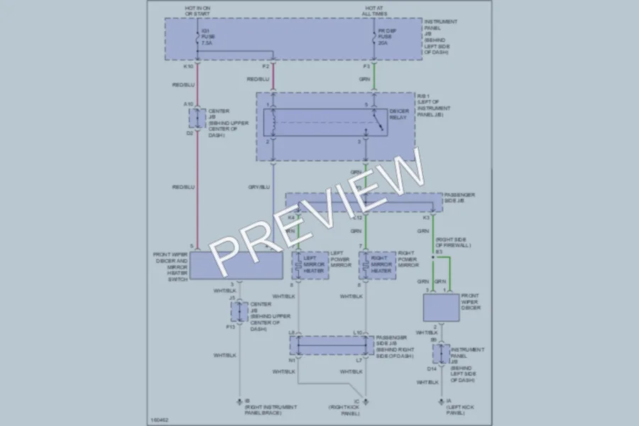 2002 Toyota Highlander Defoggers wiring diagram preview
