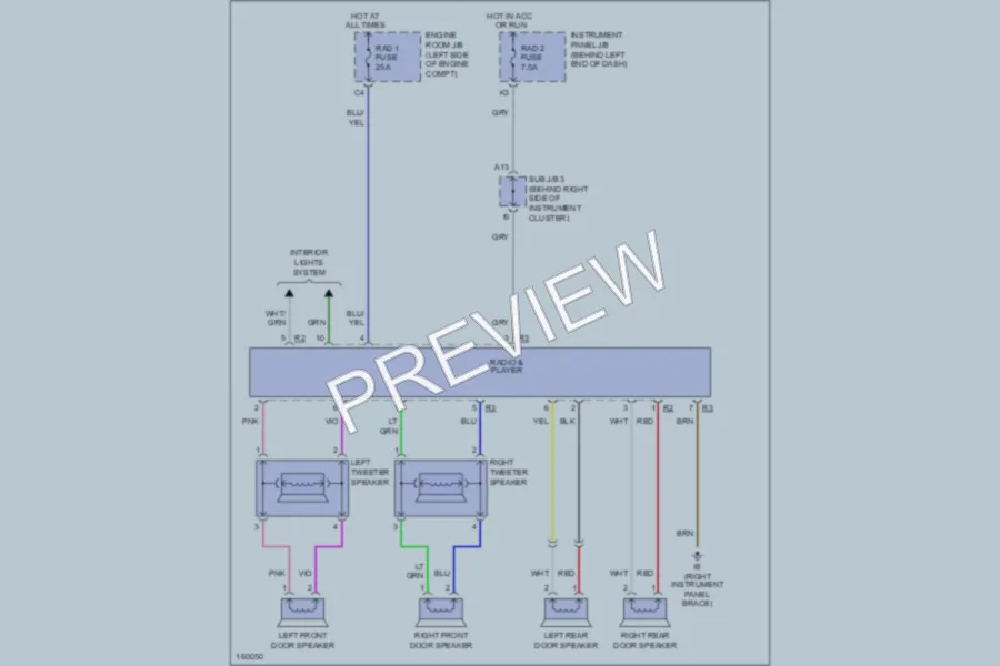 2002 Toyota Highlander Radio wiring diagram preview
