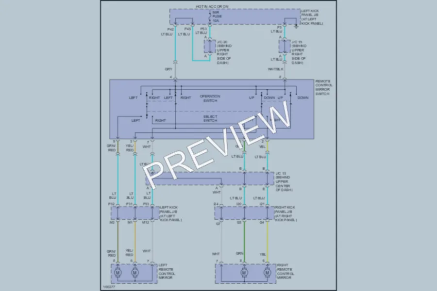 2002 Toyota LandCruiser Power Mirrors wiring diagram preview
