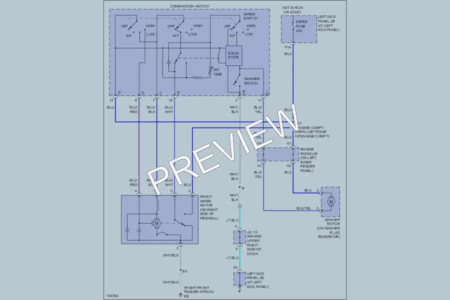 2002 Toyota LandCruiser Wiper Washer wiring diagram preview