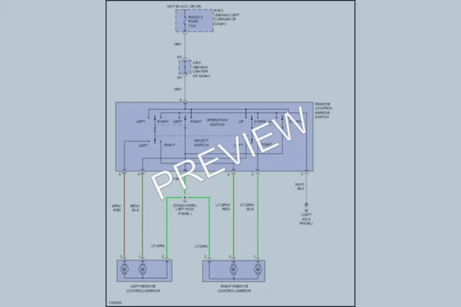 2002 Toyota MR2Spyder Power Mirrors wiring diagram preview