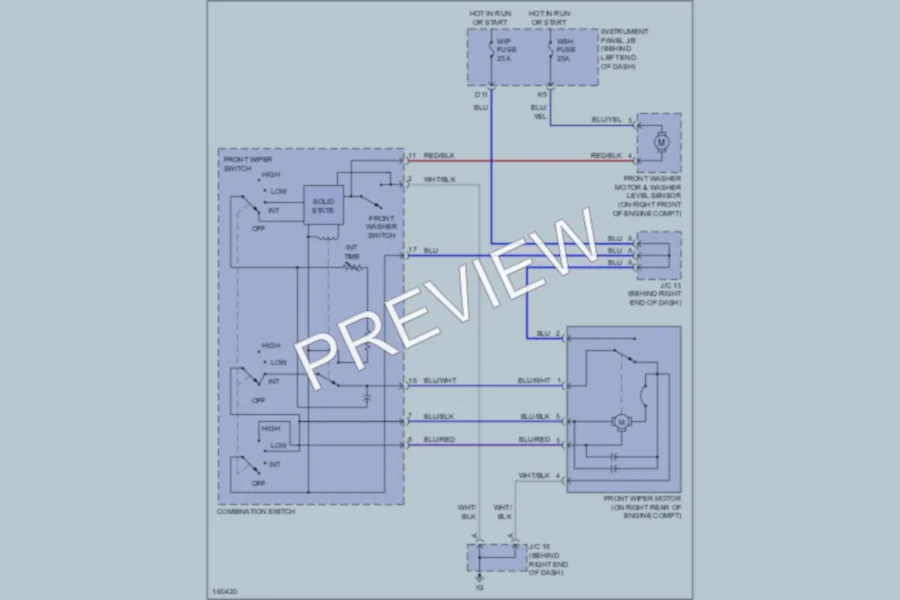 2002 Toyota Sequoia Wiper Washer wiring diagram preview