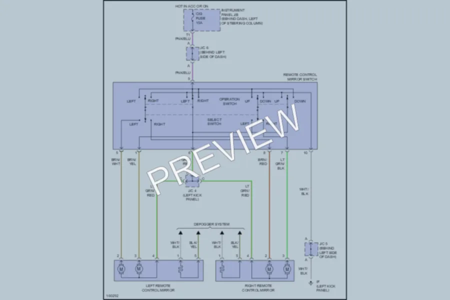 2002 Toyota Solara Power Mirrors wiring diagram preview