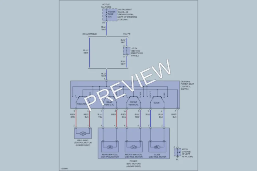 2002 Toyota Solara Power Seats wiring diagram preview