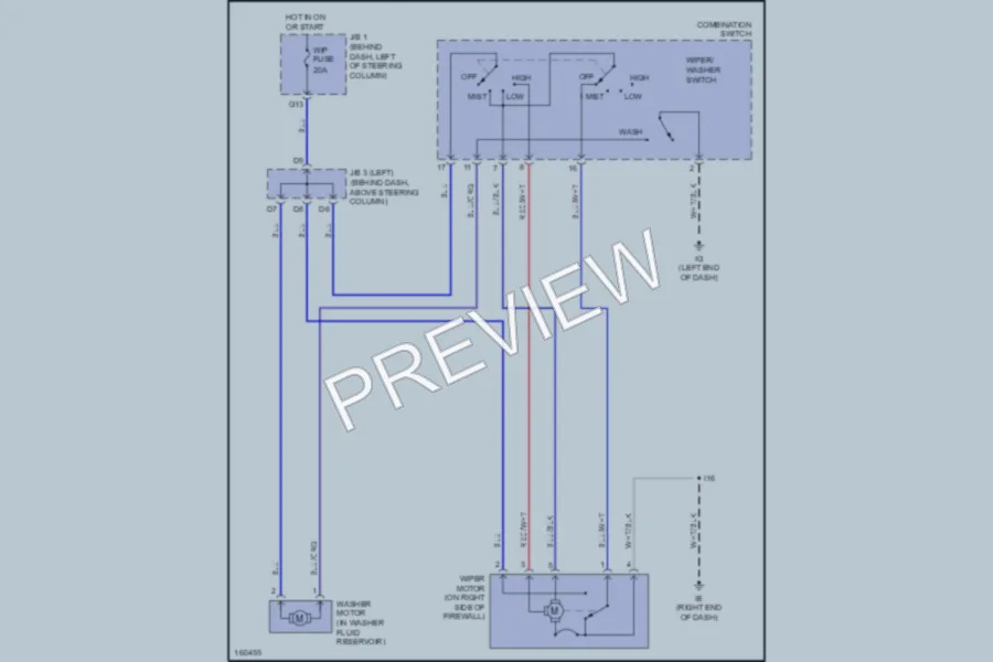 2002 Toyota Tacoma Wiper Washer wiring diagram preview