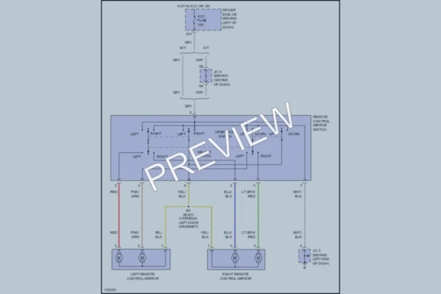 2002 Toyota Tundra Power Mirrors wiring diagram preview