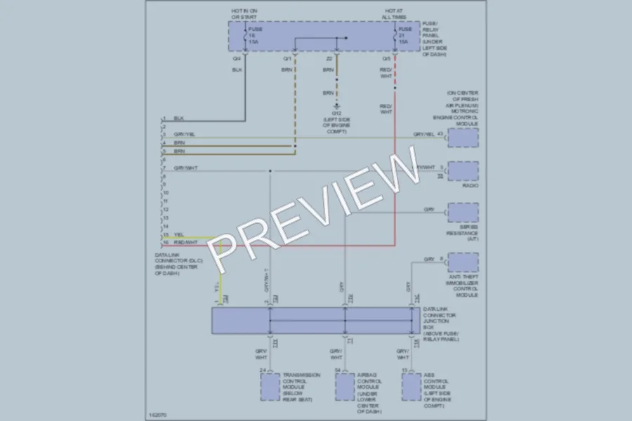 2002 Volkswagen Cabrio Computer Data Lines wiring diagram preview
