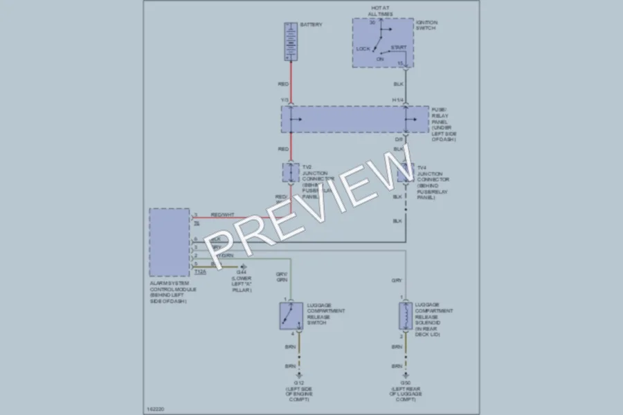 2002 Volkswagen Cabrio Trunk Tailgate Fuel Door wiring diagram preview
