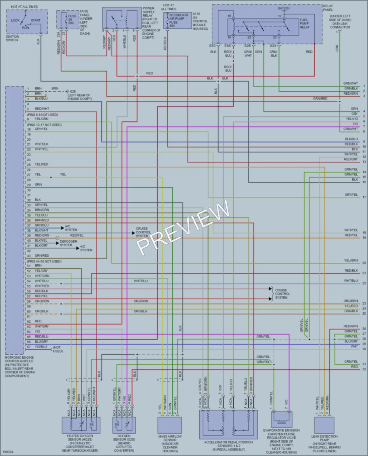 2002 Volkswagen Passat Engine Performance wiring diagram preview