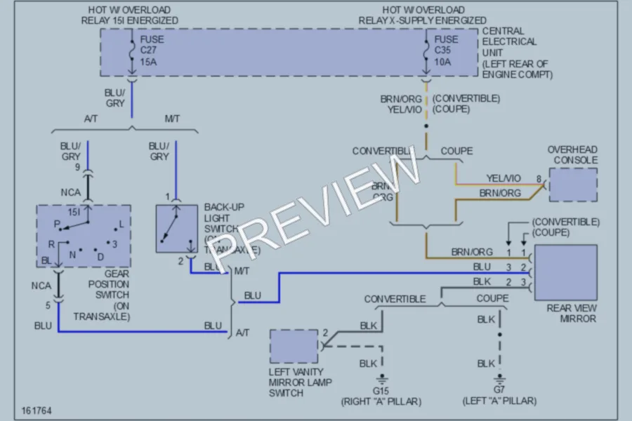 2002 Volvo C70 Power Mirrors wiring diagram preview