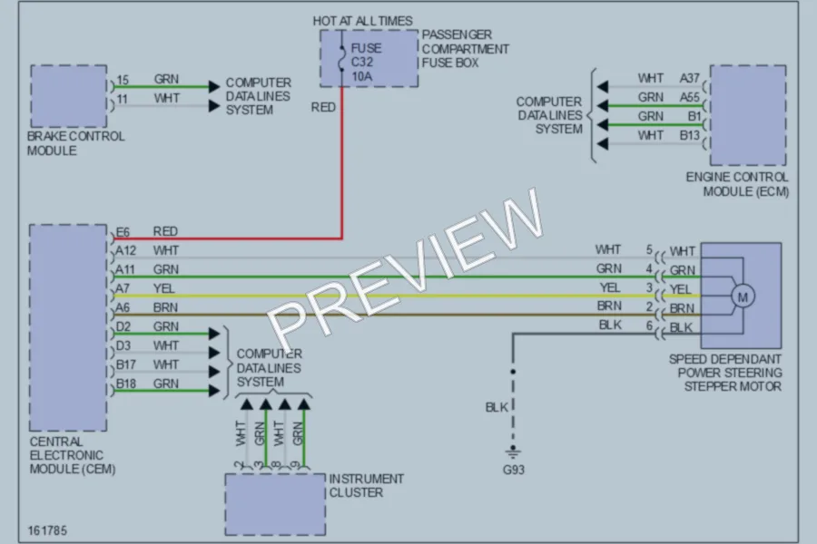2002 Volvo S60 Electronic Power Steering wiring diagram preview