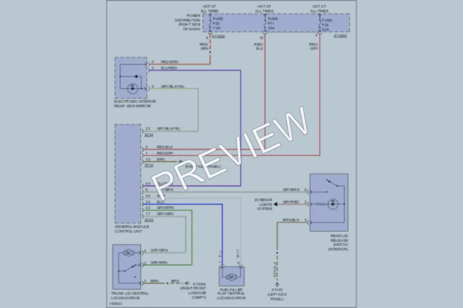 2003 BMW Z4 Trunk Tailgate Fuel Door wiring diagram preview