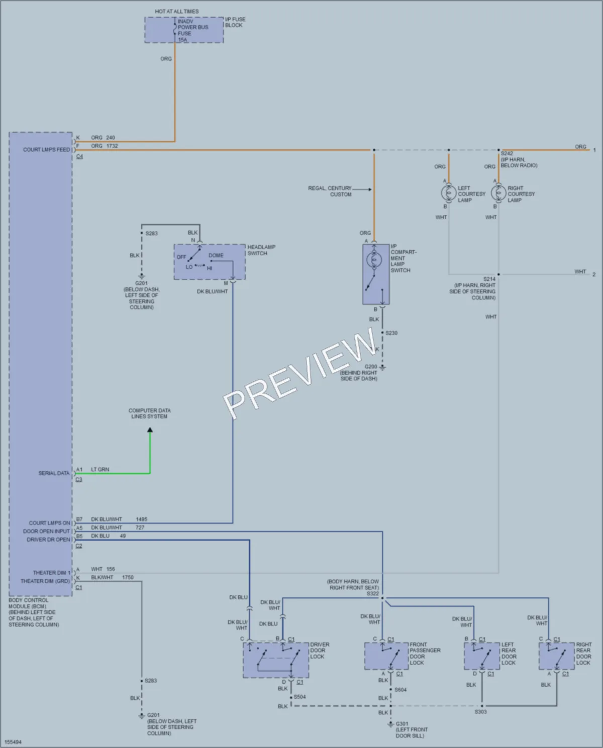 2003 Buick Century Interior Lights wiring diagram preview