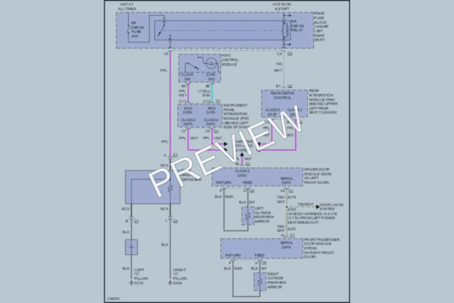2003 Buick LeSabre Defoggers wiring diagram preview