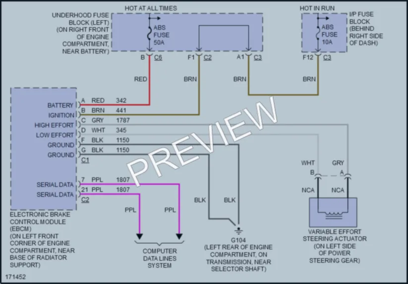 2003 Buick ParkAvenue Electronic Power Steering wiring diagram preview