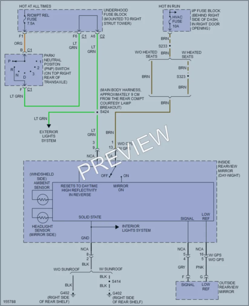 2003 Buick Regal Power Mirrors wiring diagram preview