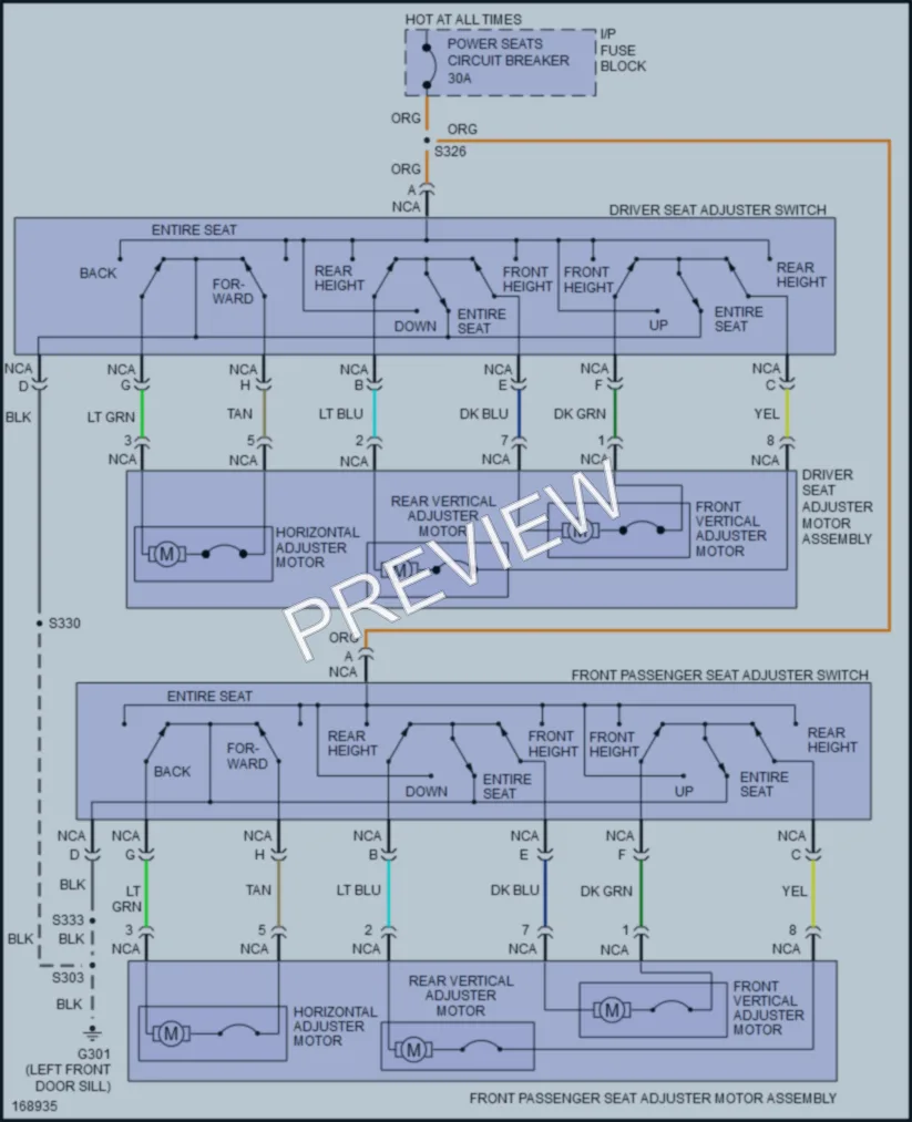2003 Buick Regal Power Seats wiring diagram preview