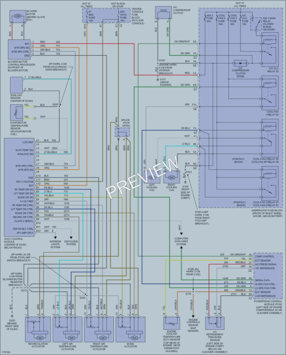 2003 Buick Rendezvous Air Conditioning wiring diagram preview
